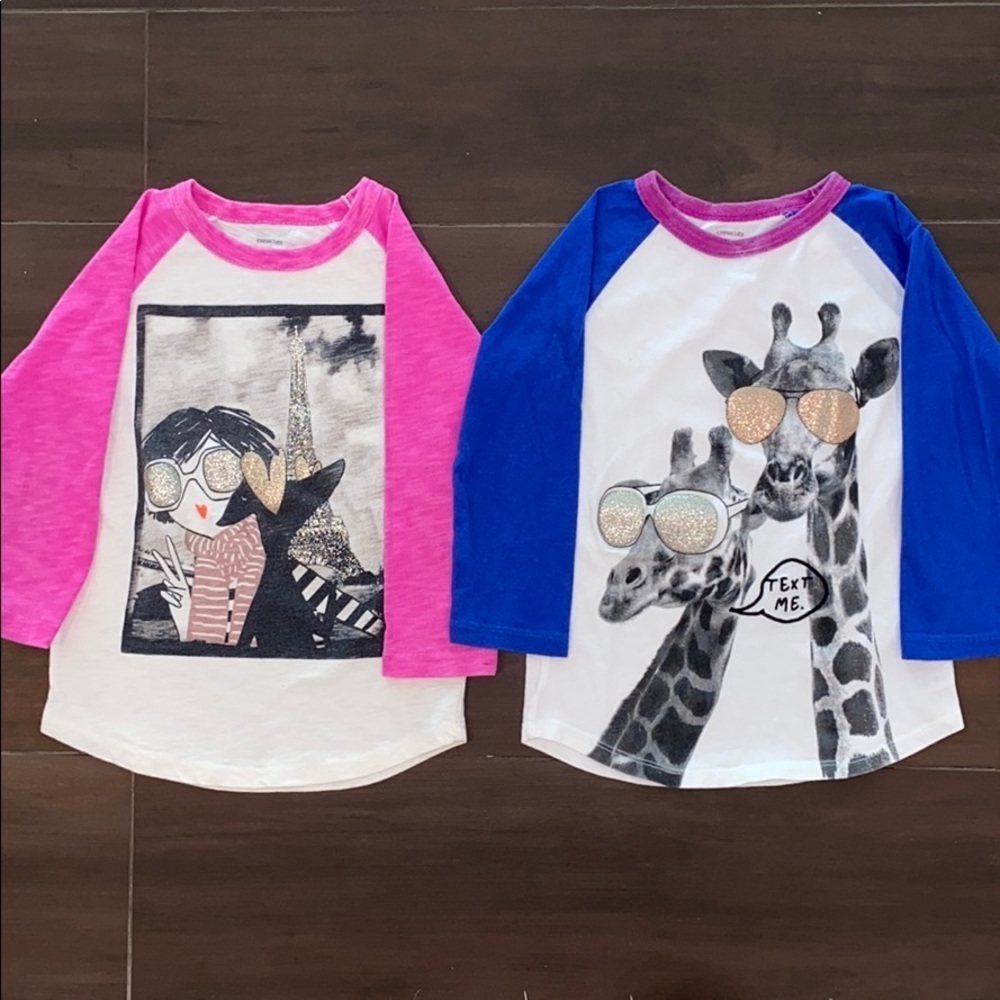 J. Crew Crewcuts Set of 2 Glitter Baseball T-shirt